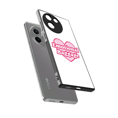 Emotional Baggage sleek vivo v30e cover with tempered glass back and TPU edges