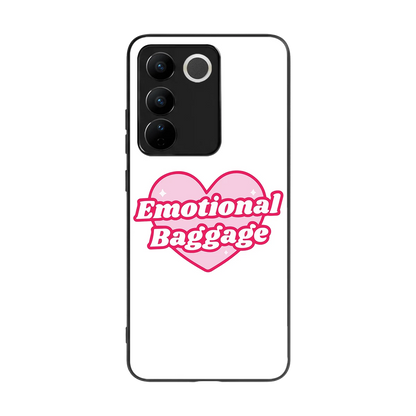 Emotional Baggage back phone cover | glass case for vivo v27 5g
