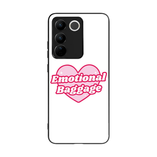 Emotional Baggage back phone cover | glass case for vivo v27 5g