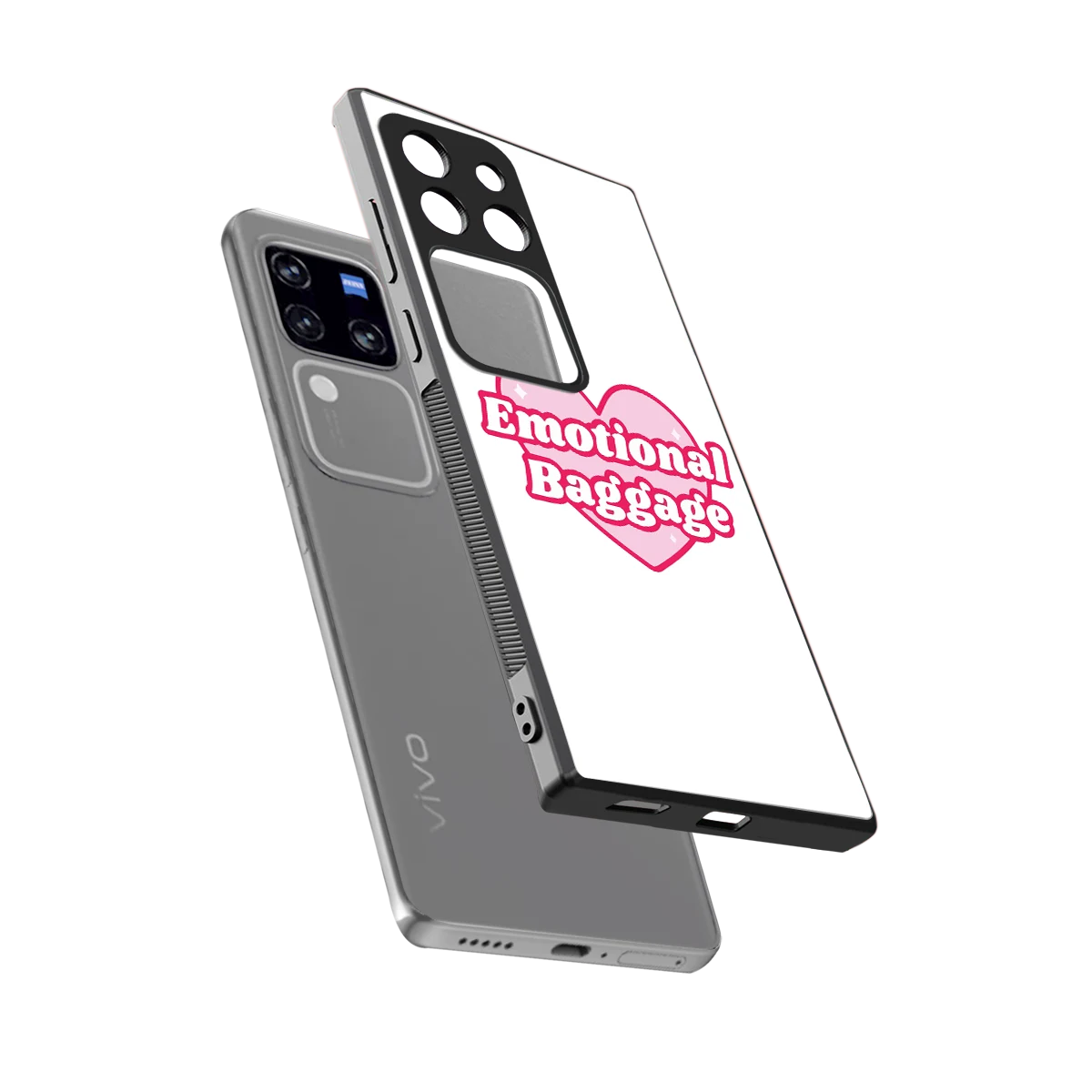 Emotional Baggage sleekvivo v30 pro cover with tempered glass back and TPU edges