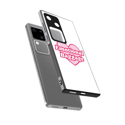 Emotional Baggage sleek vivo v30 cover with tempered glass back and TPU edges