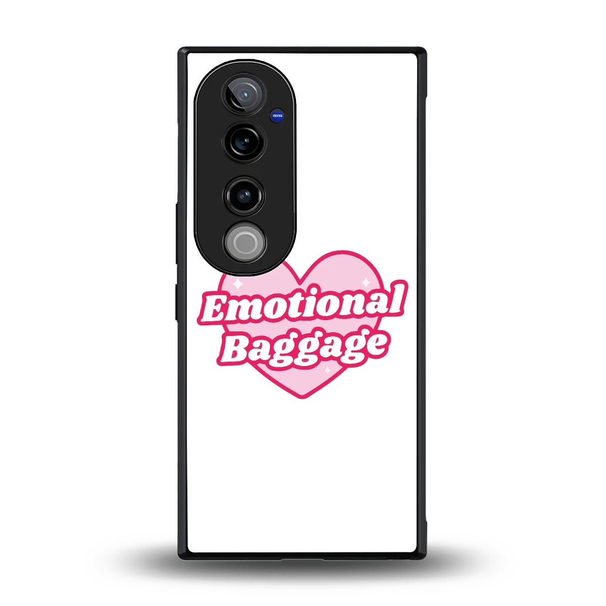 Emotional Baggage back phone cover | glass case for vivo v40 pro