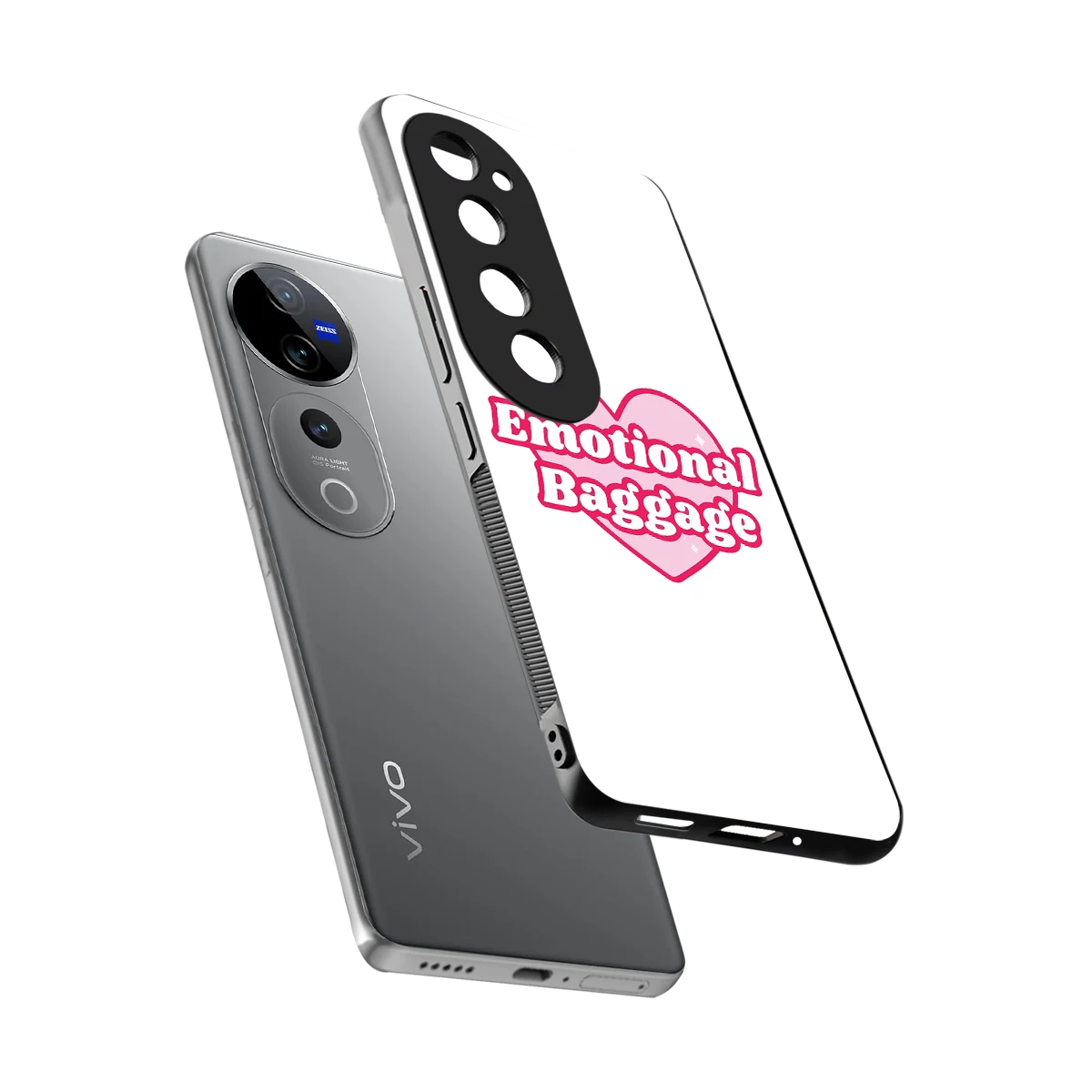 Emotional Baggage sleek vivo v40 pro cover with tempered glass back and TPU edges