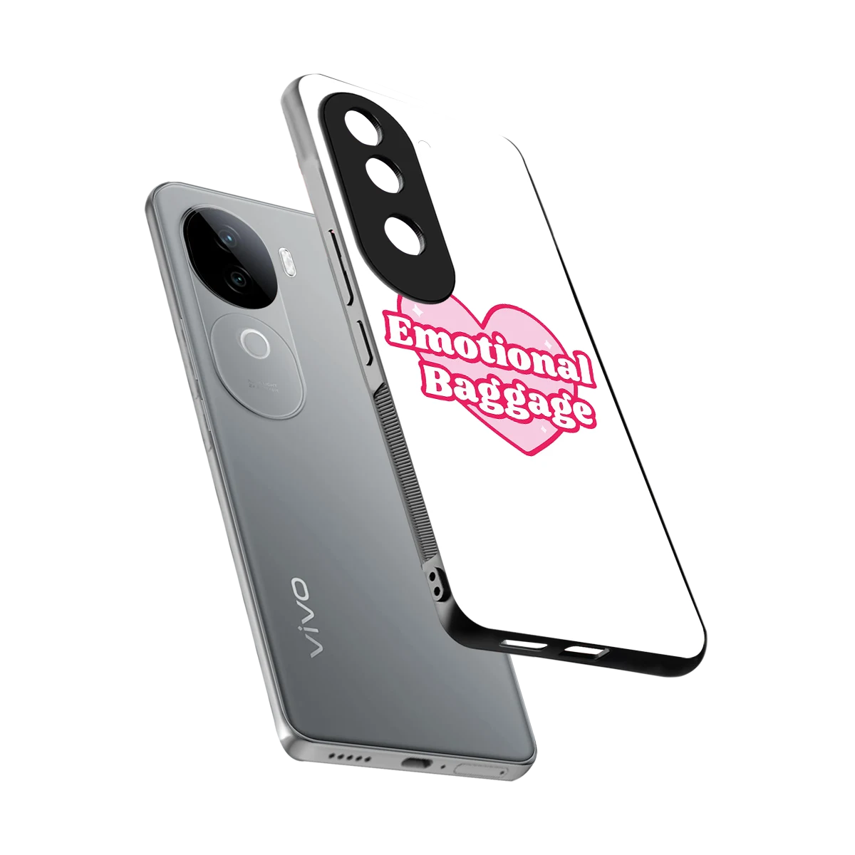 Emotional Baggage sleek vivo v40e cover with tempered glass back and TPU edges