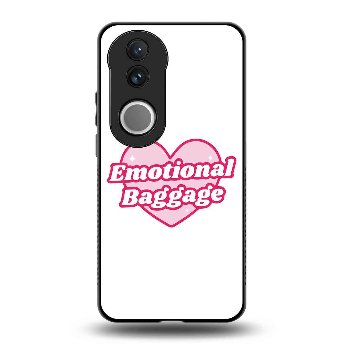 Emotional Baggage back phone cover | glass case for vivo v50