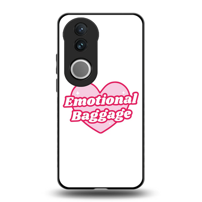 Emotional Baggage back phone cover | glass case for vivo v50
