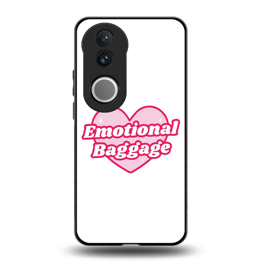 Emotional Baggage back phone cover | glass case for vivo v50