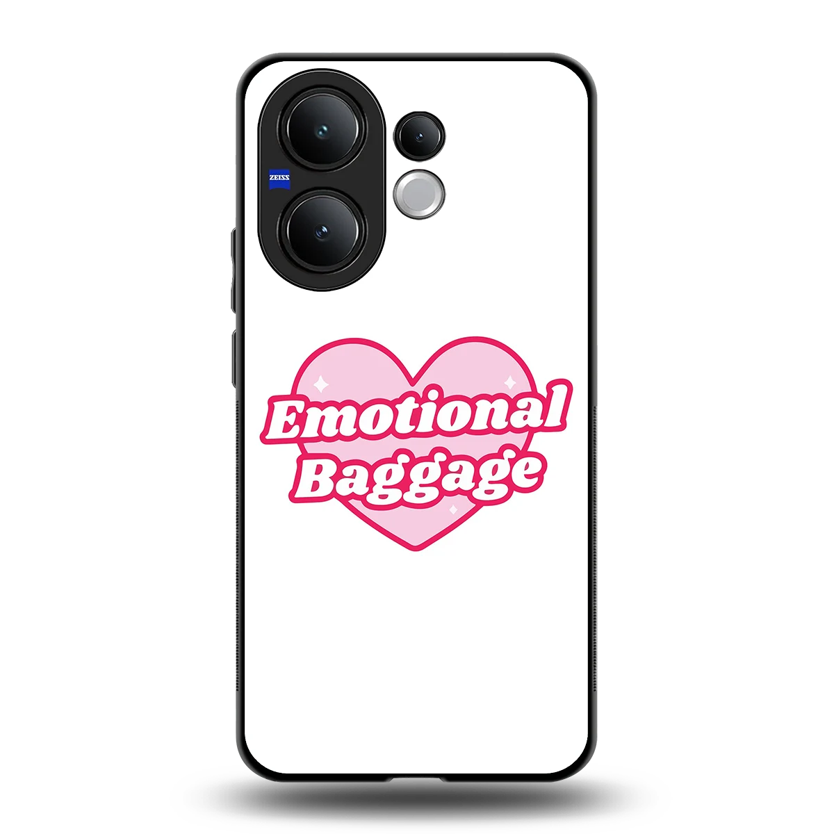 Emotional Baggage back phone cover | glass case for vivo v60