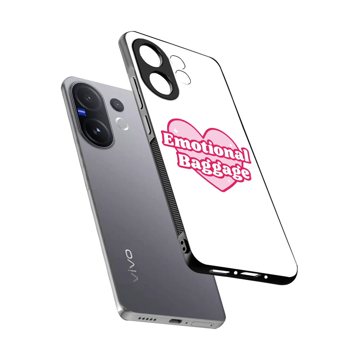 Emotional Baggage sleek vivo v60 cover with tempered glass back and TPU edges