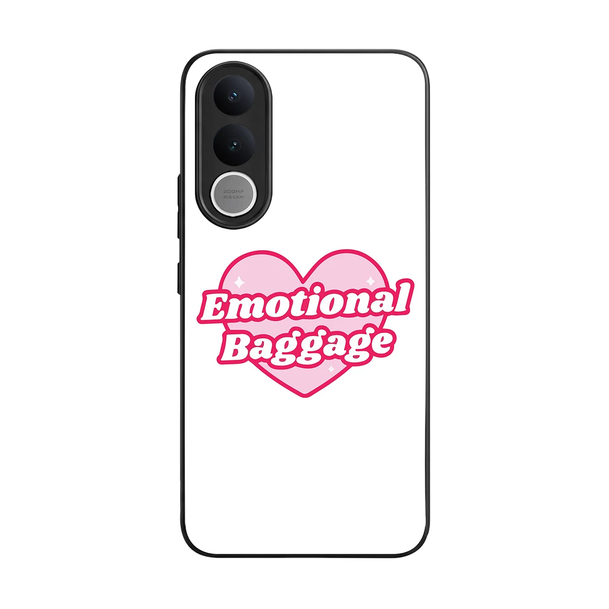 Emotional Baggage back phone cover | glass case for vivo v70 fe