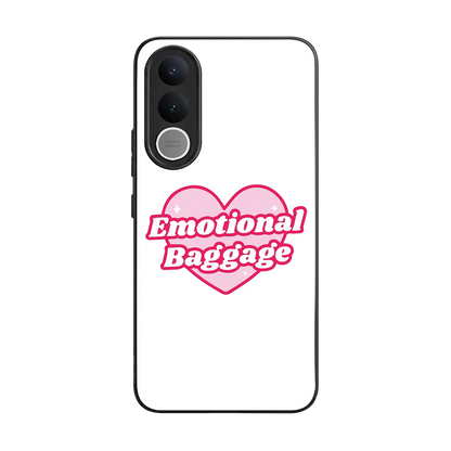 Emotional Baggage back phone cover | glass case for vivo v70 fe