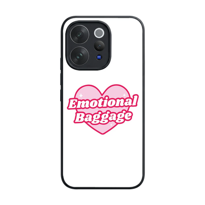 Emotional Baggage back phone cover | glass case for vivo v70 elite