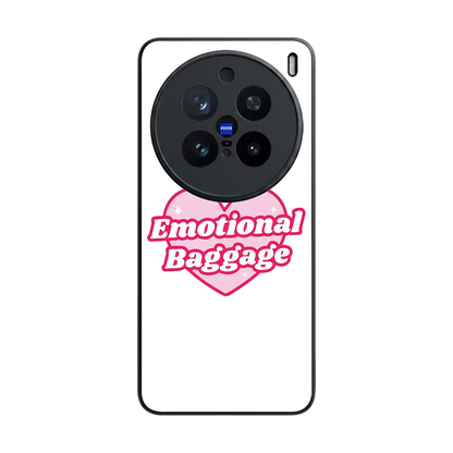 Emotional Baggage back phone cover | glass case for vivo x200 pro