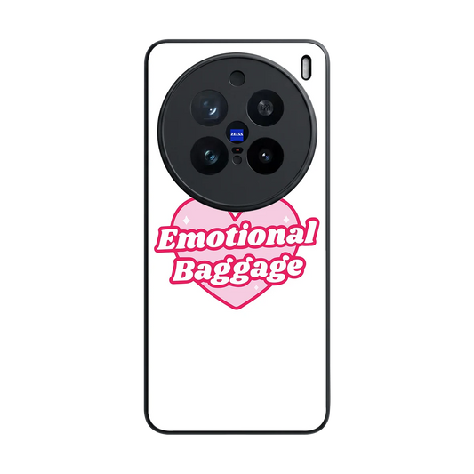 Emotional Baggage back phone cover | glass case for vivo x200 pro