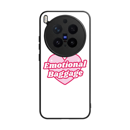 Emotional Baggage back phone cover | glass case for vivo x300 pro