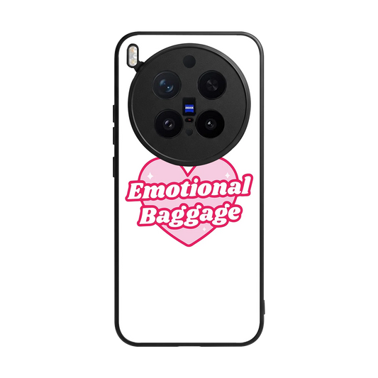 Emotional Baggage back phone cover | glass case for vivo x300 pro