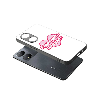 Emotional Baggage sleek Vivo-y100 cover with tempered glass back and TPU edges