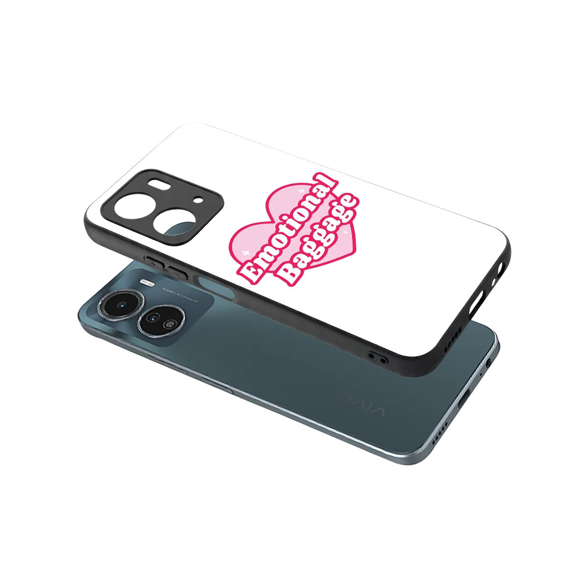 Emotional Baggage sleek vivo y16 cover with tempered glass back and TPU edges