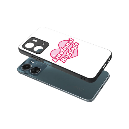 Emotional Baggage sleek vivo y16 cover with tempered glass back and TPU edges