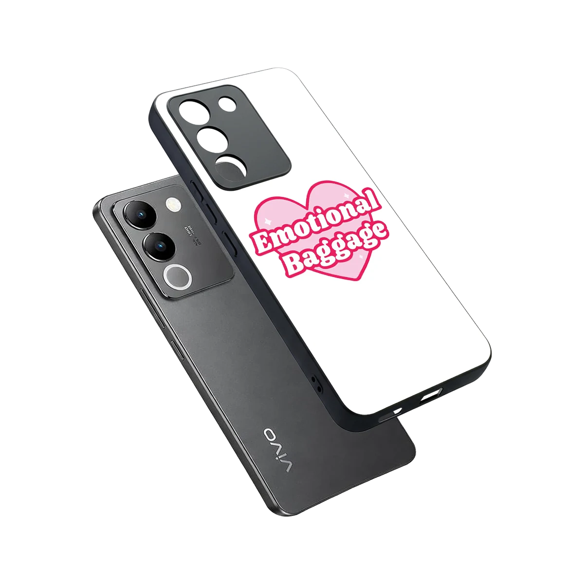 Emotional Baggage sleek vivo y200 5g cover with tempered glass back and TPU edges