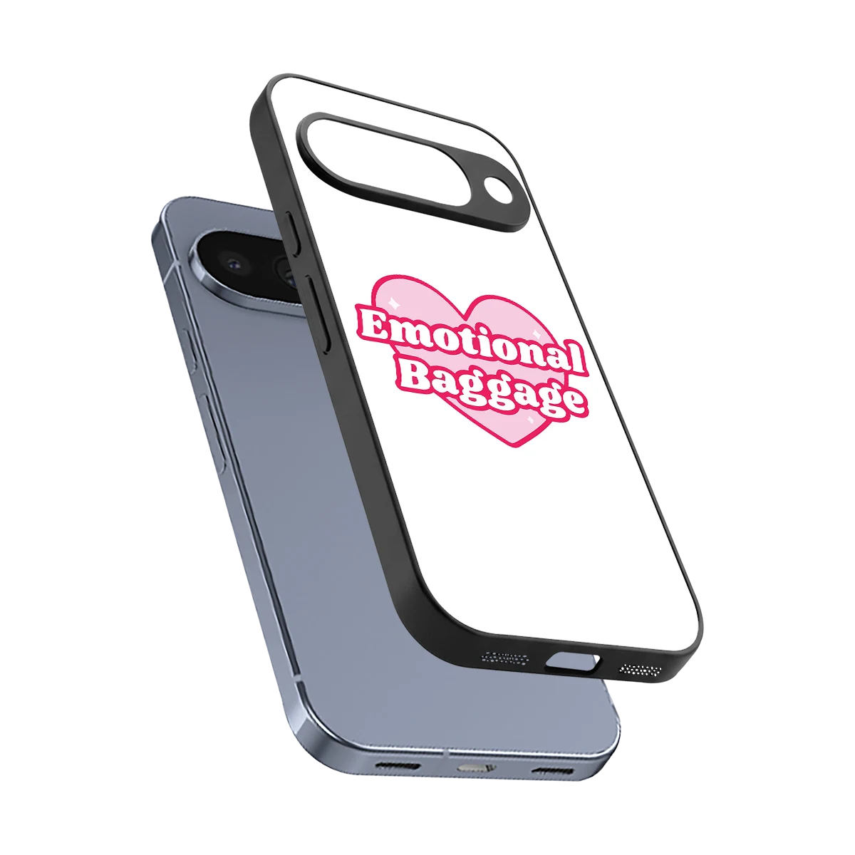 Emotional Baggage sleek google pixel 10 cover with tempered glass back and TPU edges