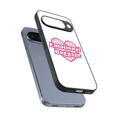 Emotional Baggage sleek google pixel 10 cover with tempered glass back and TPU edges