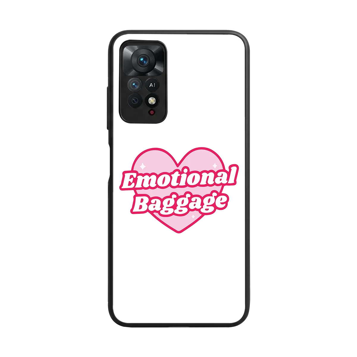 Emotional Baggage back phone cover | glass case for redmi note 11 pro
