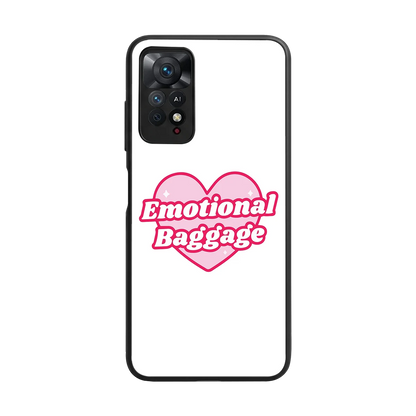 Emotional Baggage back phone cover | glass case for redmi note 11 pro