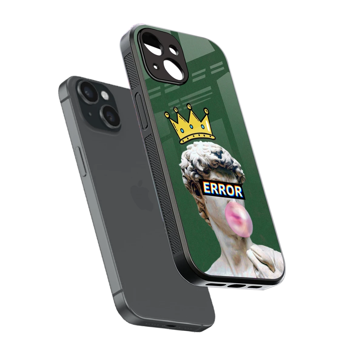 Error sleek iphone 15 cover with tempered glass back and TPU edges