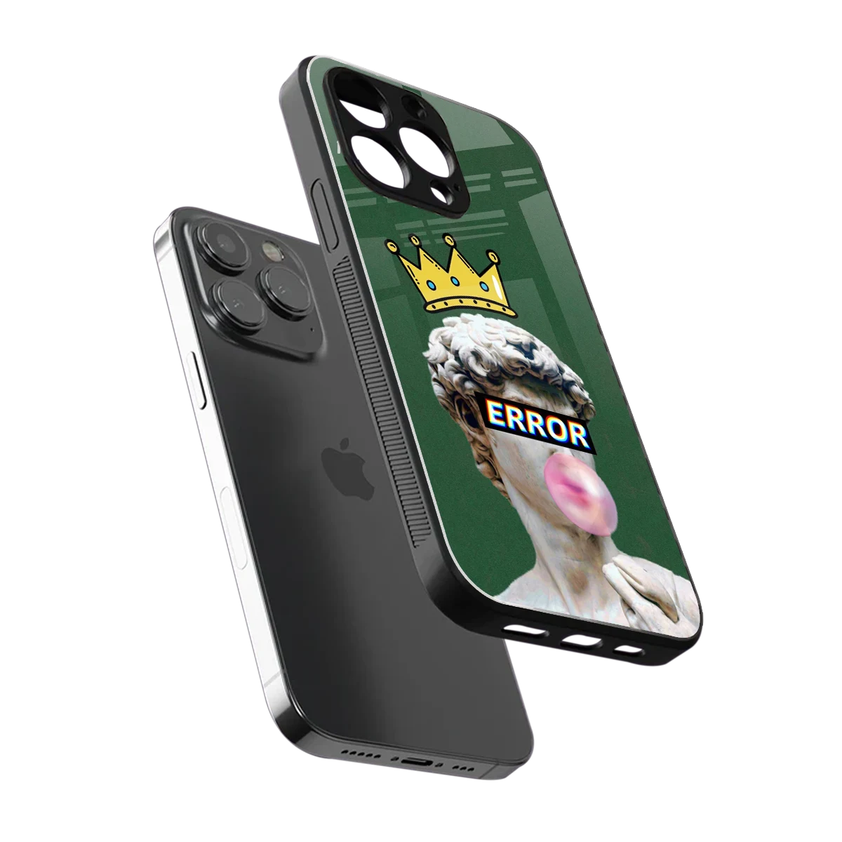 Error sleek iphone 16 pro max cover with tempered glass back and TPU edges