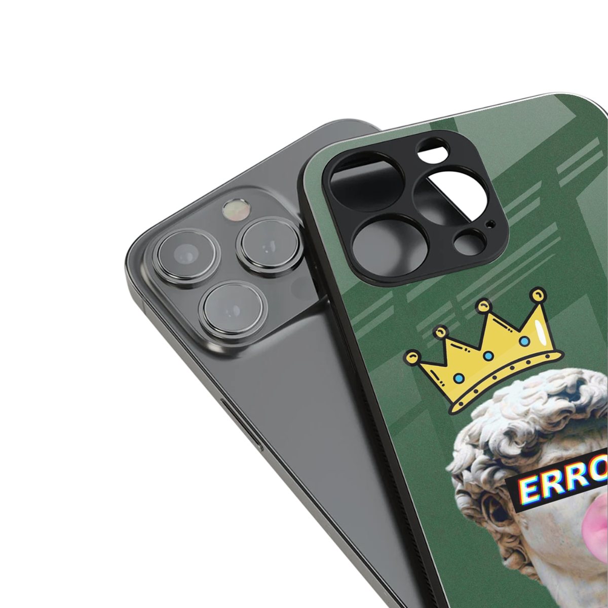 Error stylish phone case for iPhone 16 | glossy glass and slim fit