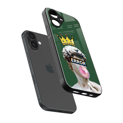 Error sleek iPhone 16 cover with tempered glass back and TPU edges