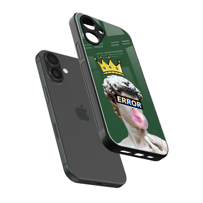 Error sleek iPhone 16 cover with tempered glass back and TPU edges