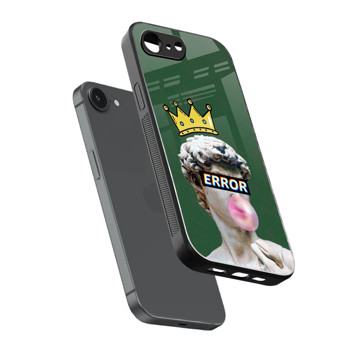 Error sleek iphone 16e cover with tempered glass back and TPU edges