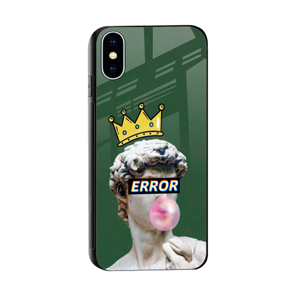 Error sleek iphone xs cover with tempered glass back and TPU edges