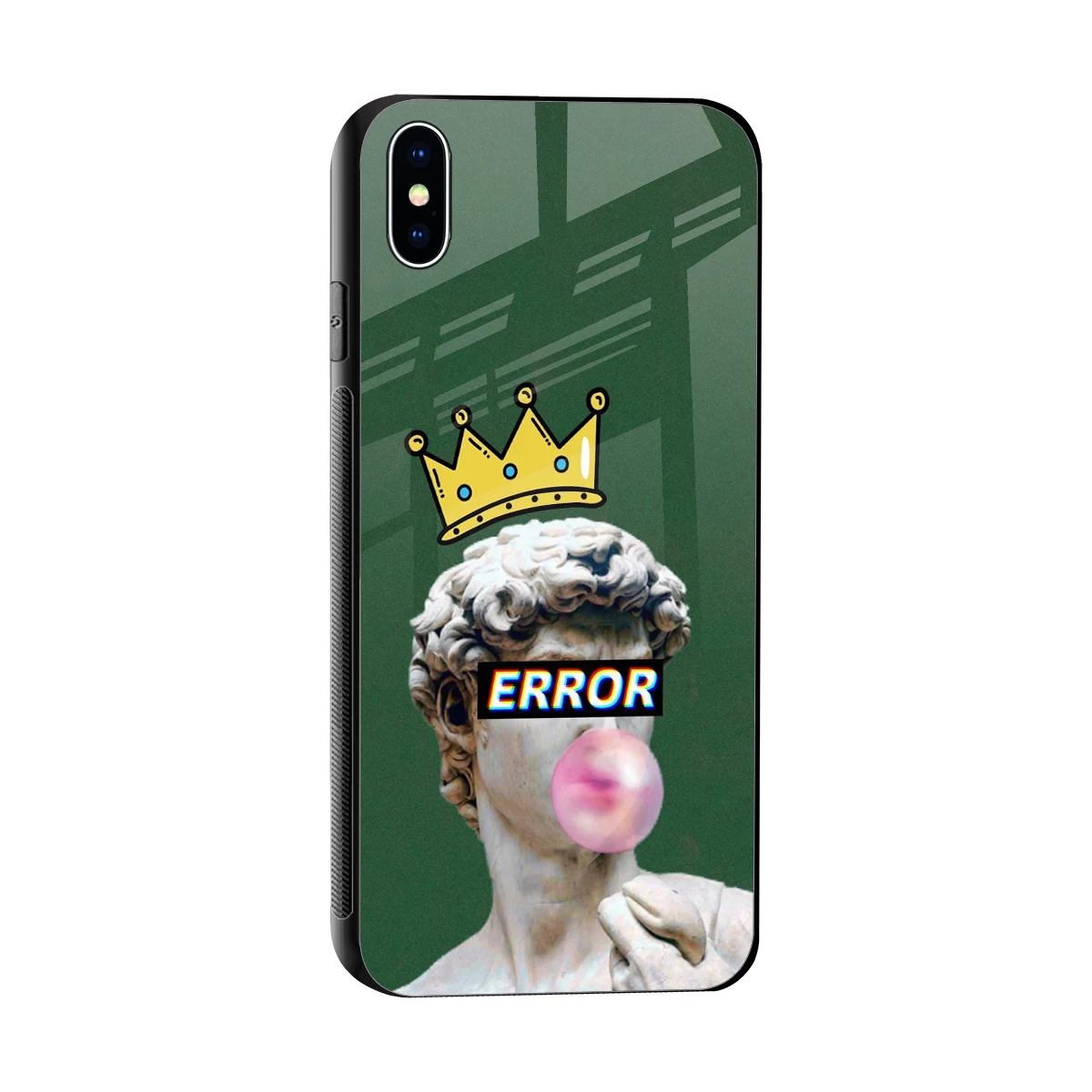 Error sleek iphone xs max cover with tempered glass back and TPU edges