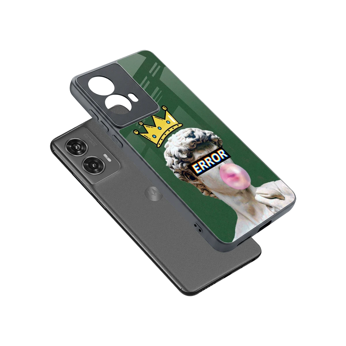 Error sleek motorola edge 50 fusion cover with tempered glass back and TPU edges