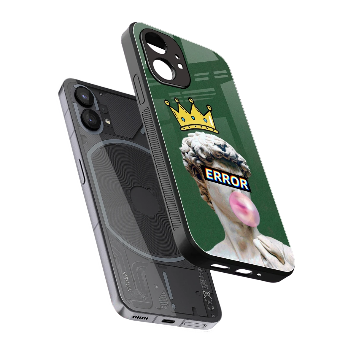 Error sleek nothing phone 1 cover with tempered glass back and TPU edges