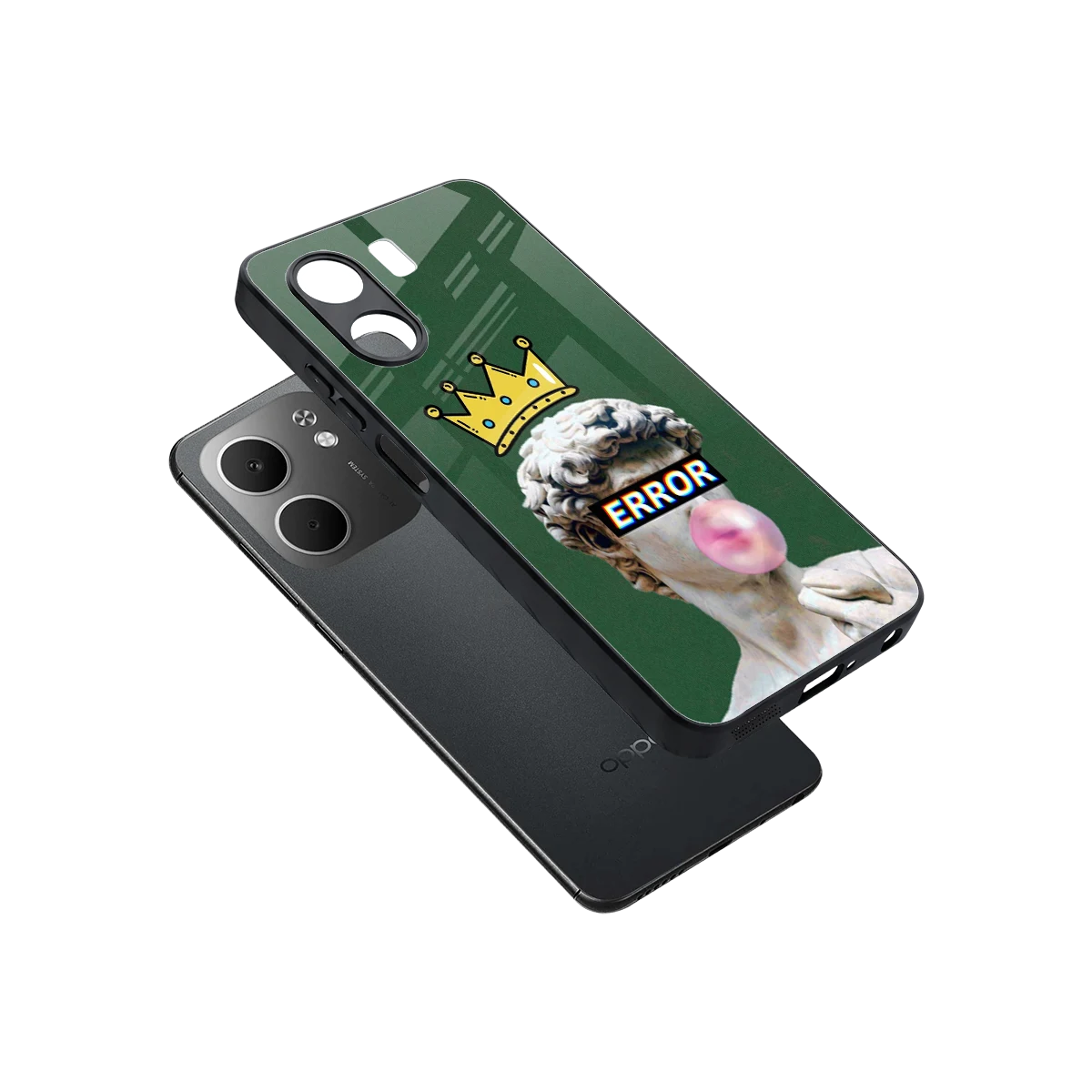 Error sleek oppo a5x 5g cover with tempered glass back and TPU edges