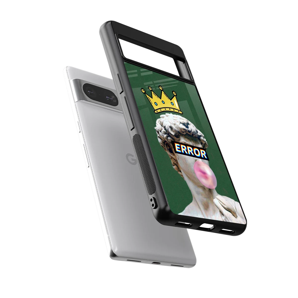 Error sleek google pixel 8 cover with tempered glass back and TPU edges