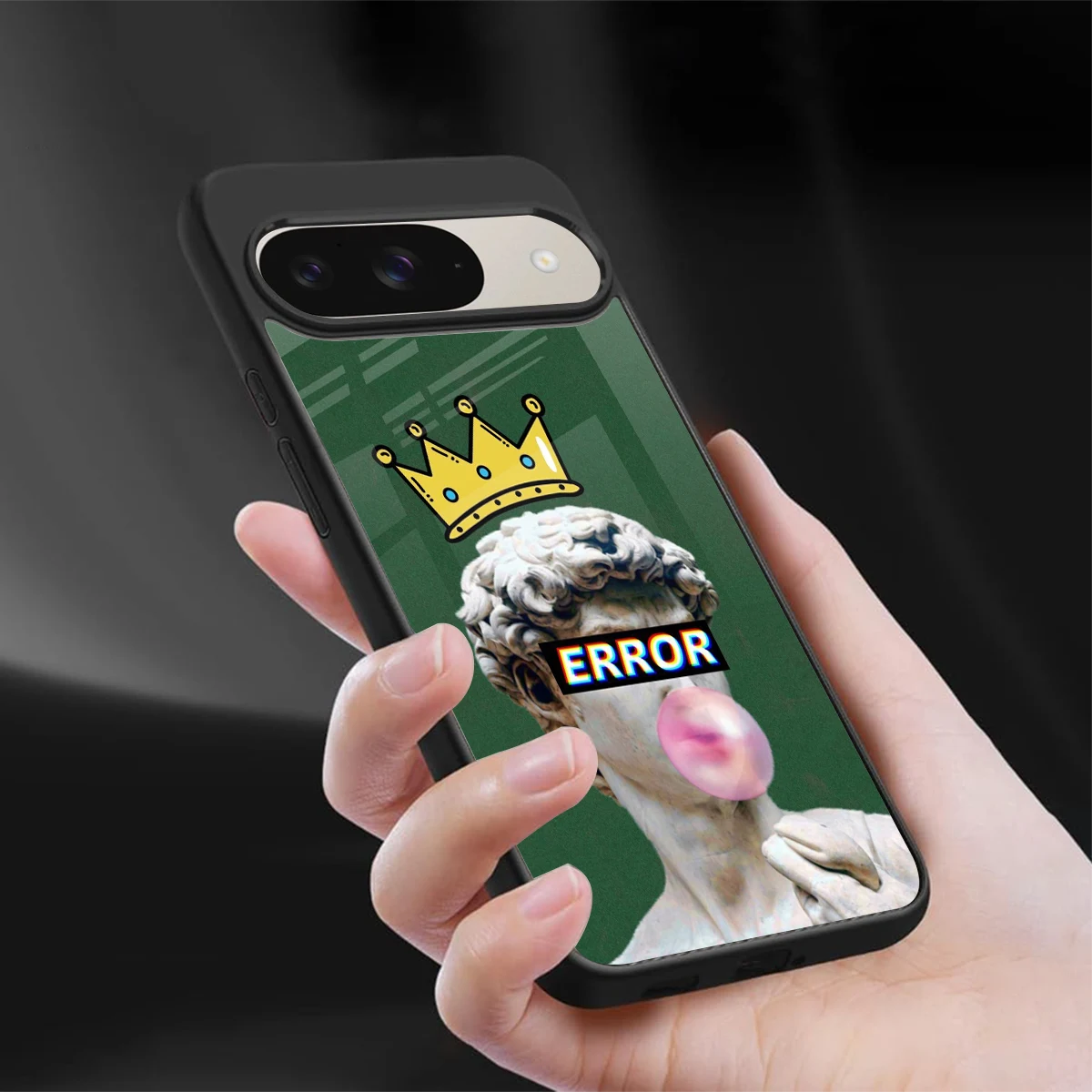 Error sleek google pixel 9 cover with tempered glass back and TPU edges