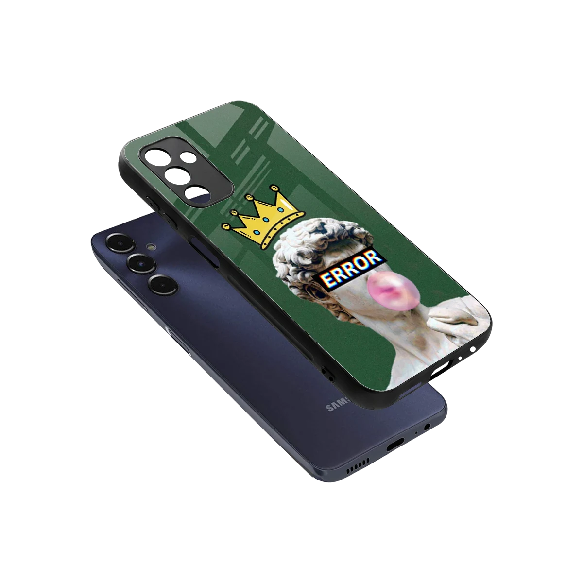 Error sleek samsung galaxy m14 5g cover with tempered glass back and TPU edges