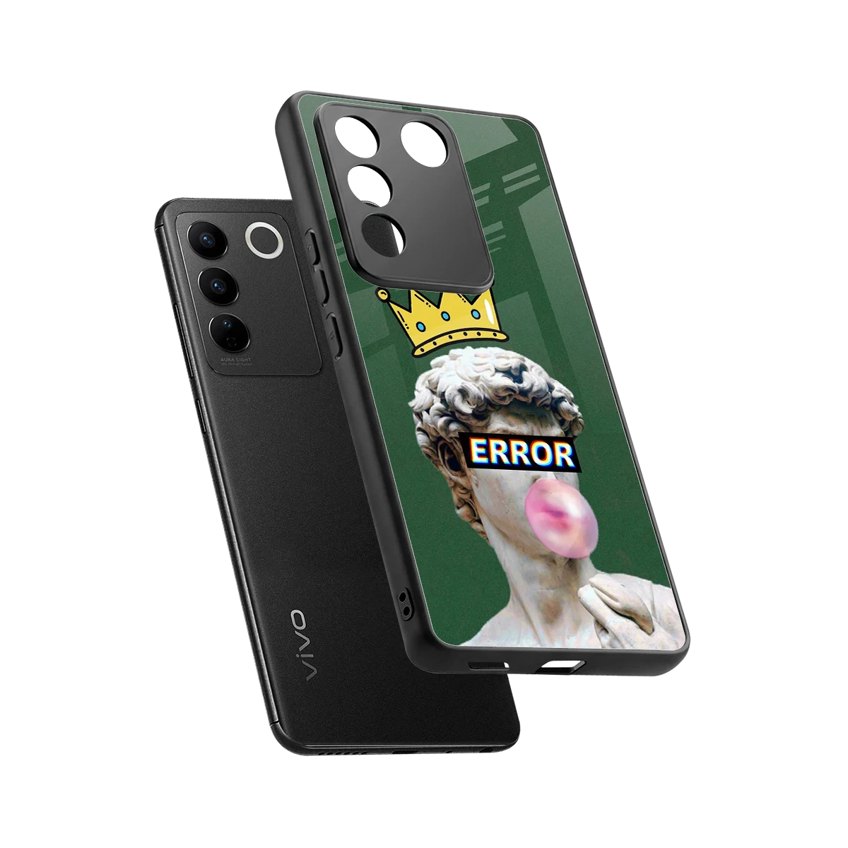 Error sleek vivo v27 5g cover with tempered glass back and TPU edges