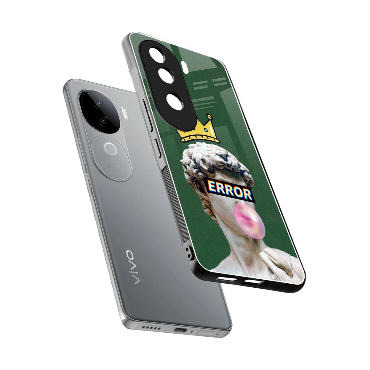 Error sleek vivo v40e cover with tempered glass back and TPU edges