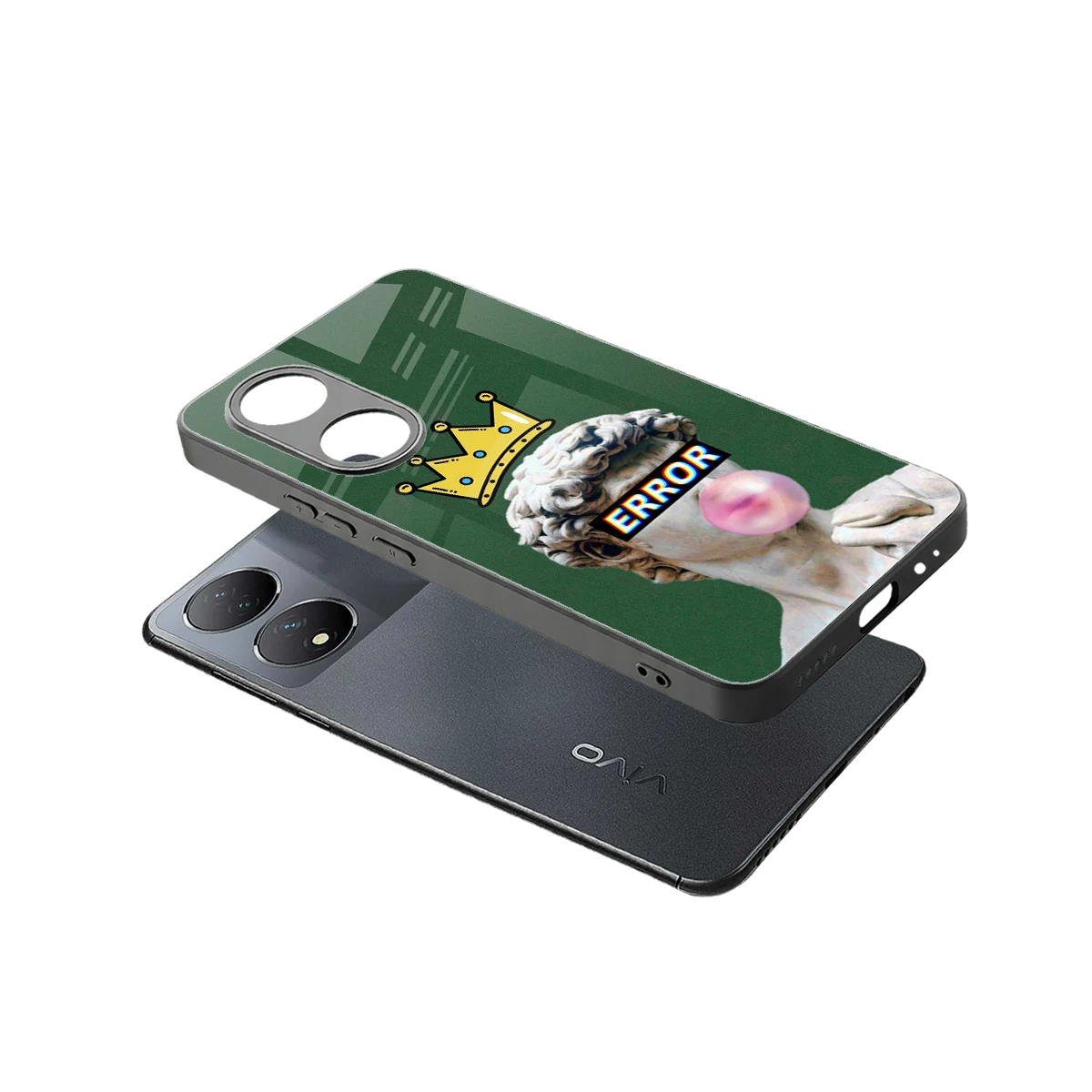 Error sleek Vivo-y100 cover with tempered glass back and TPU edges