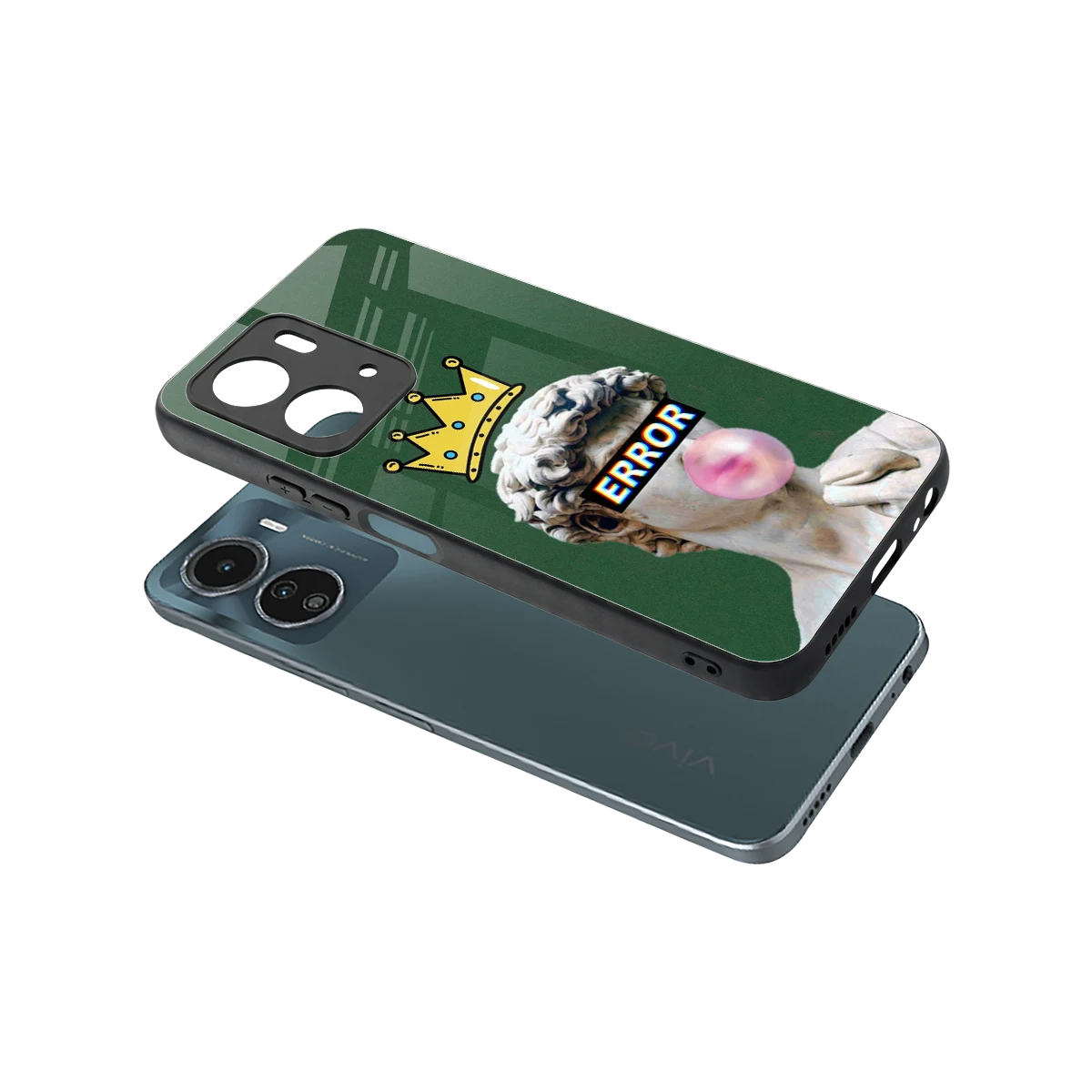 Error sleek vivo y16 cover with tempered glass back and TPU edges
