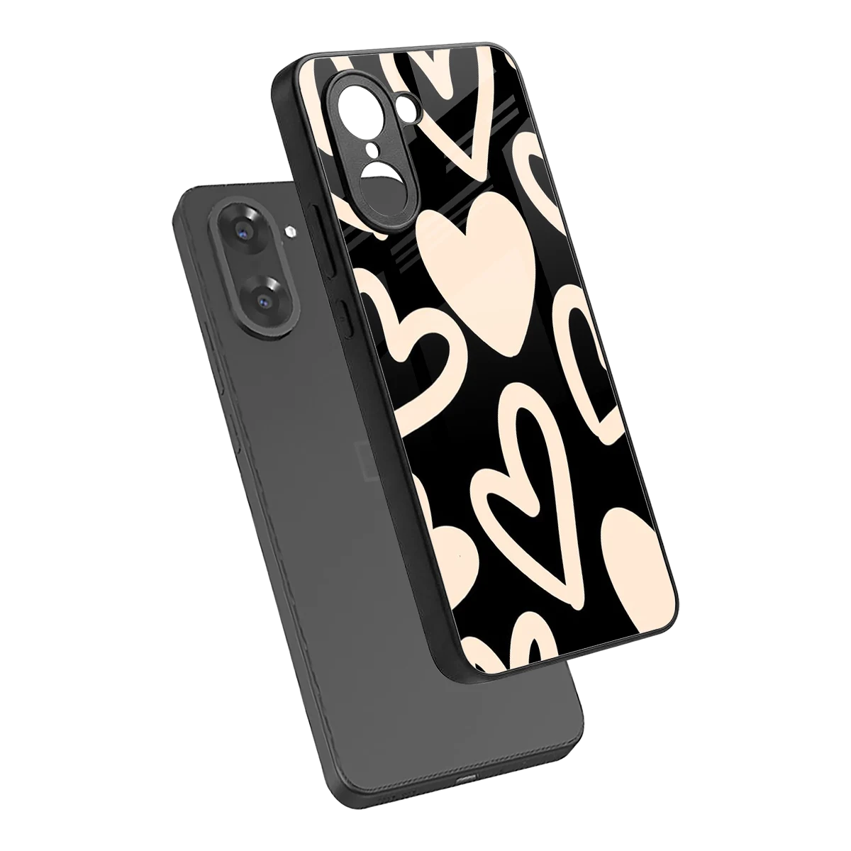Eternal Hearts sleek oneplus nord ce5 5g cover with tempered glass back and TPU edges