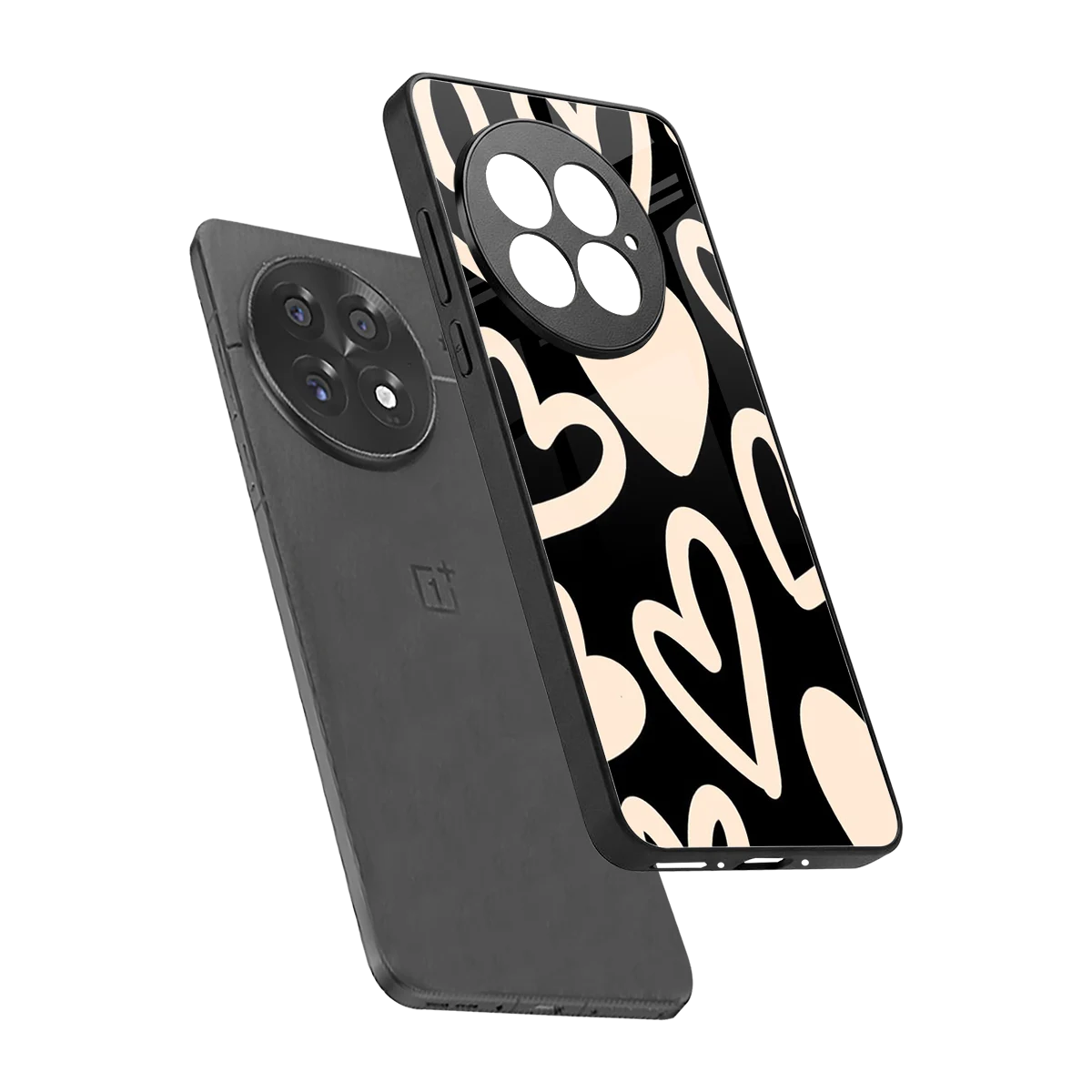 Eternal Hearts sleek oneplus 13 cover with tempered glass back and TPU edges