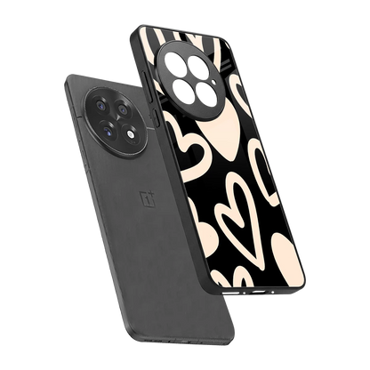 Eternal Hearts sleek oneplus 13 cover with tempered glass back and TPU edges