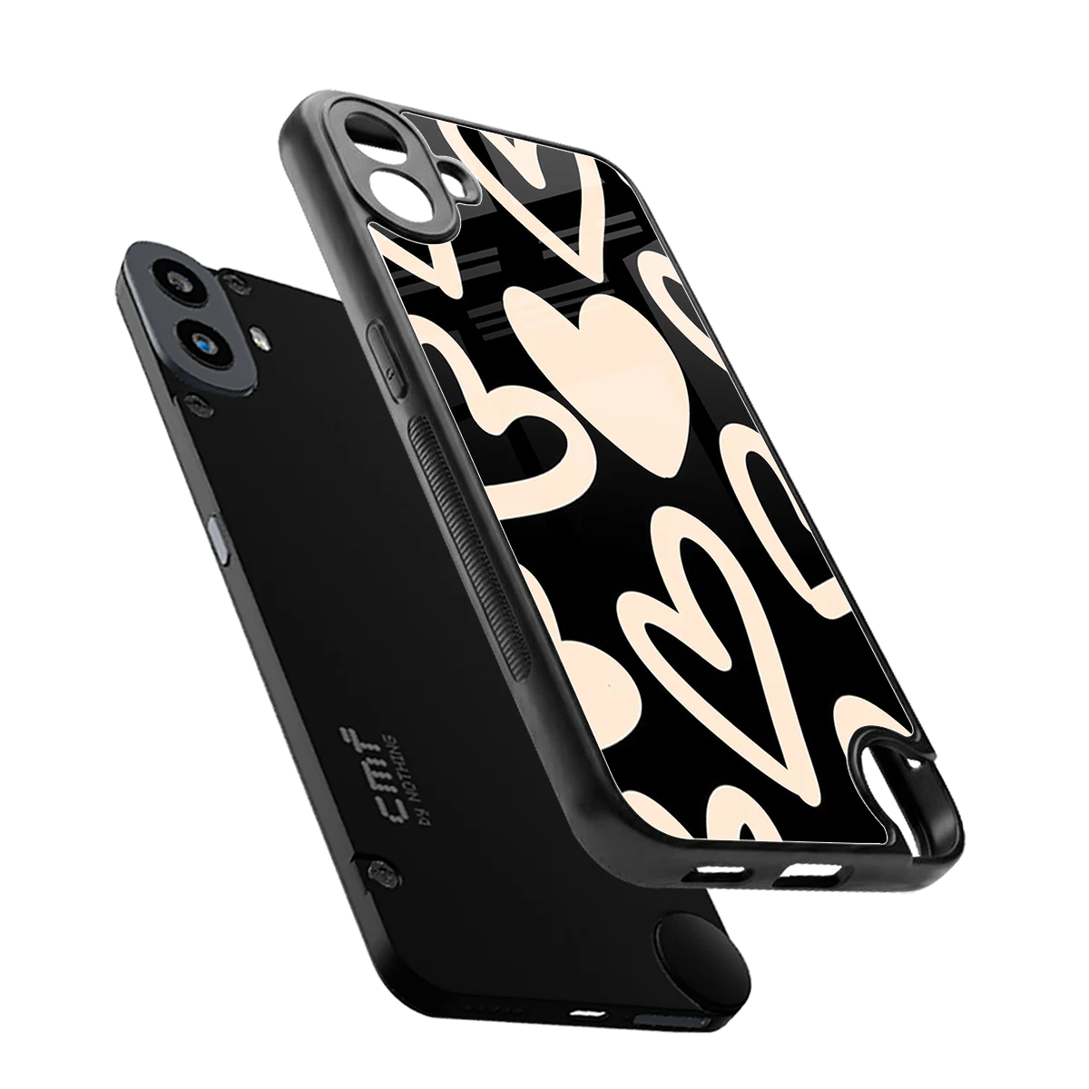 Eternal Hearts sleek cmf nothing phone 1 cover with tempered glass back and TPU edges